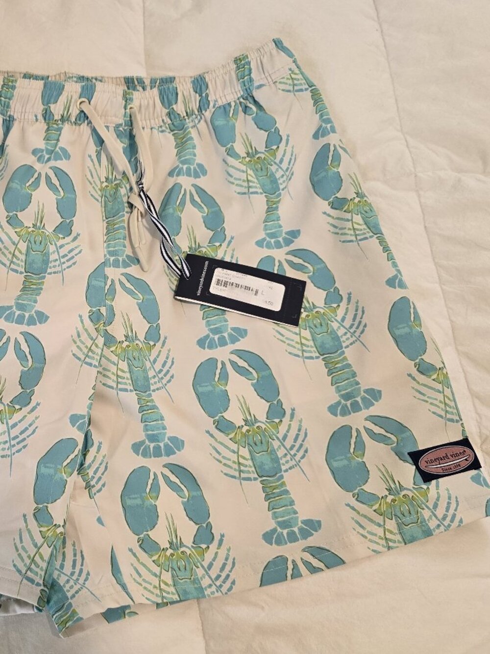 NWT Vinyard Vines 7in Printed Chappy Swim Trunks, Lobsters - L